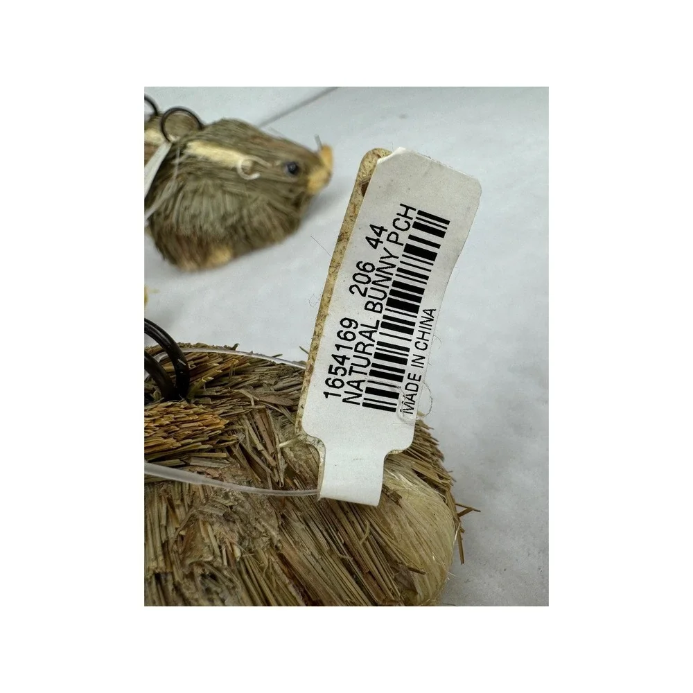 8 Pottery Barn Natural Straw Bunny Rabbit Place Card Holders Spring‎ New w/ Tags